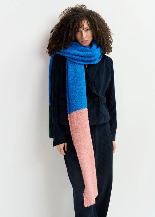 Essentiel Antwerp blue bouclé-knitted scarf Goffee