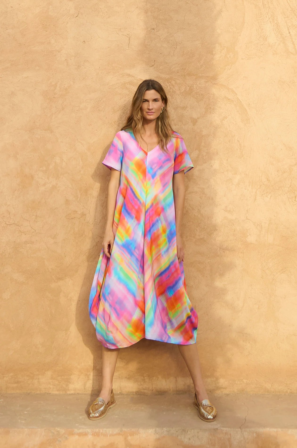 Sahara horizon multi-coloured bubble dress.