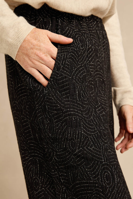 Sahara Black & White Stitched Jacquard Bubble Trouser