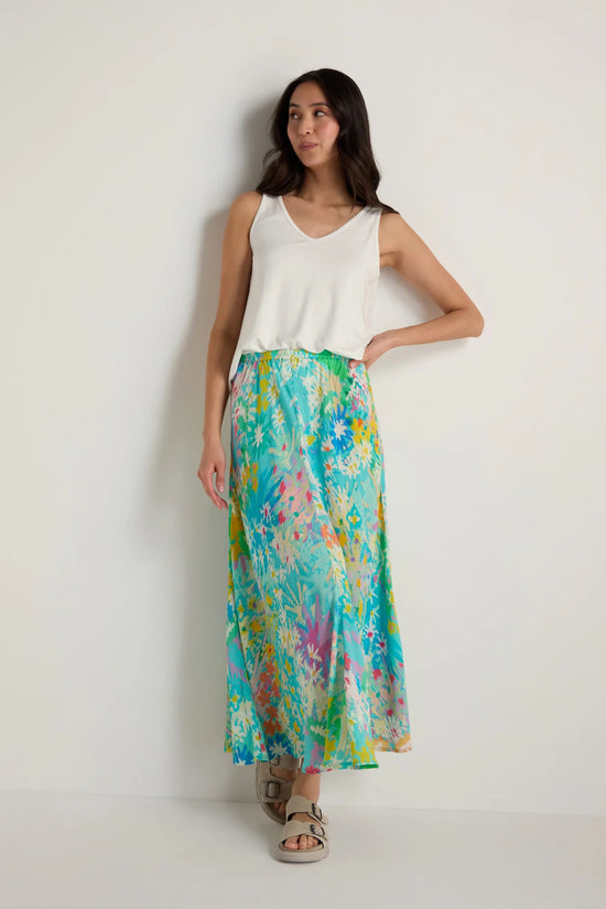 Sahara Multi-coloured Floral Oasis Bias Skirt 