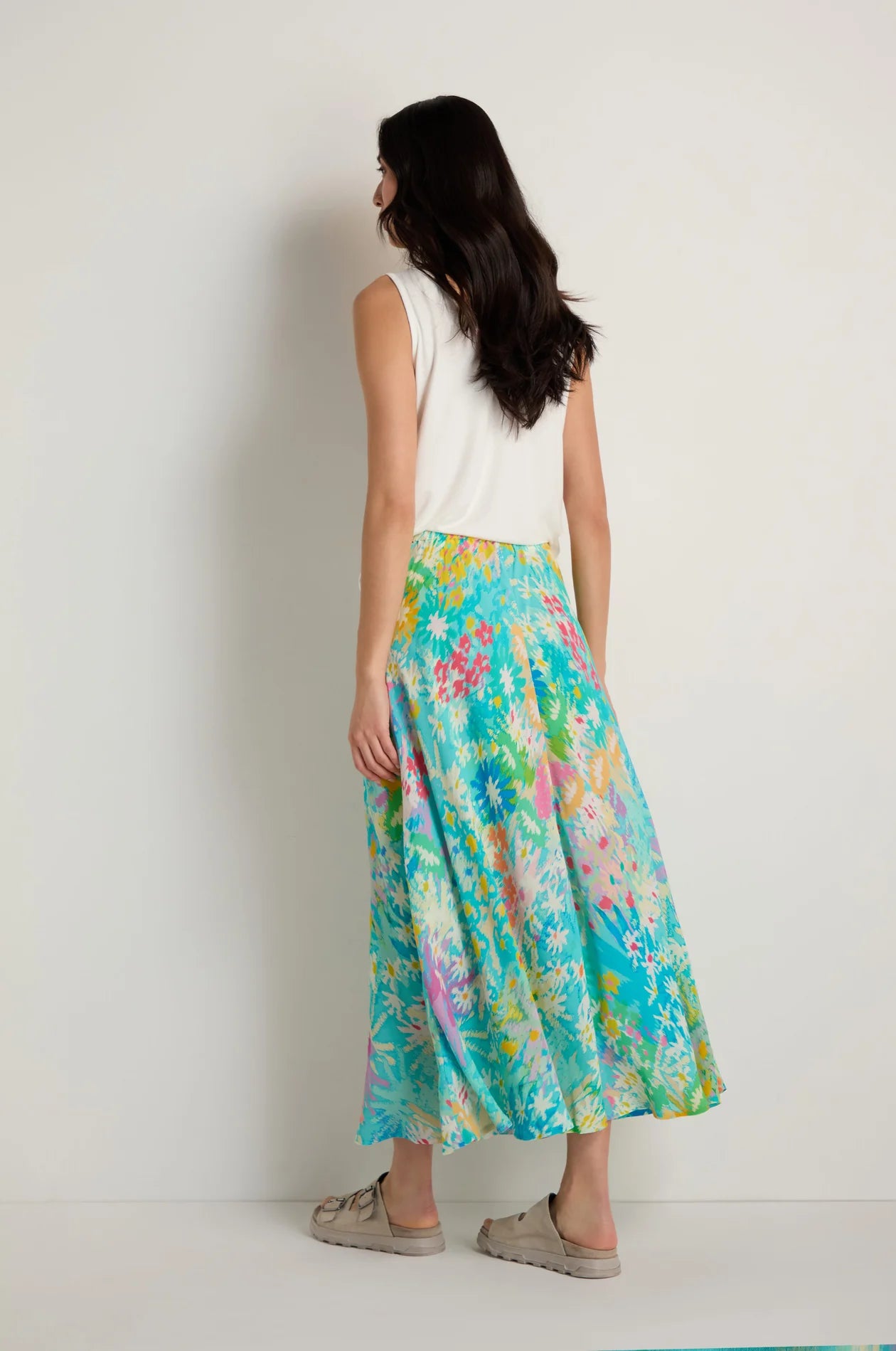 Sahara Multi-coloured Floral Oasis Bias Skirt 