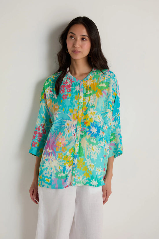 Sahara Multi-Coloured Floral Oasis Boxy Shirt.