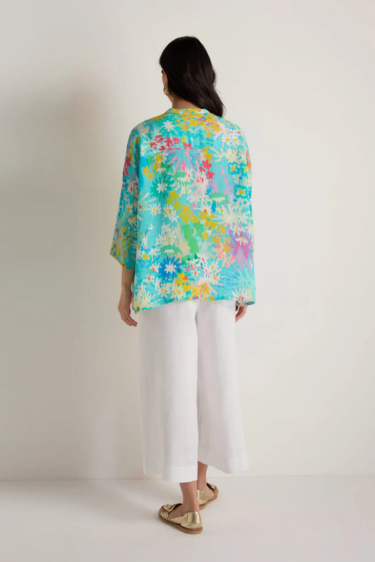 Sahara Multi-Coloured Floral Oasis Boxy Shirt.