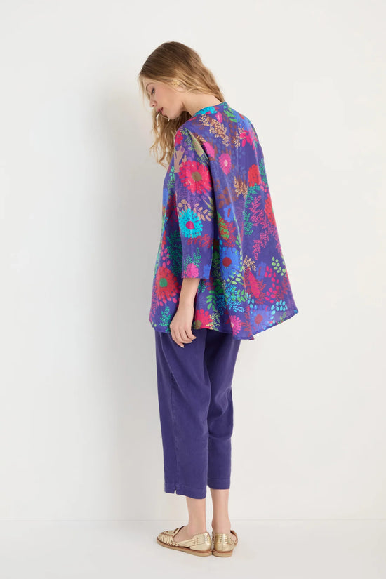 Sahara Multi-Coloured Print Secret Garden Silk Shirt