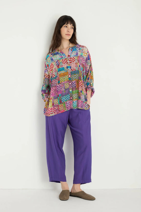 Sahara Multicoloured Glass Tiles Boxy Shirt GRT5892-CGT