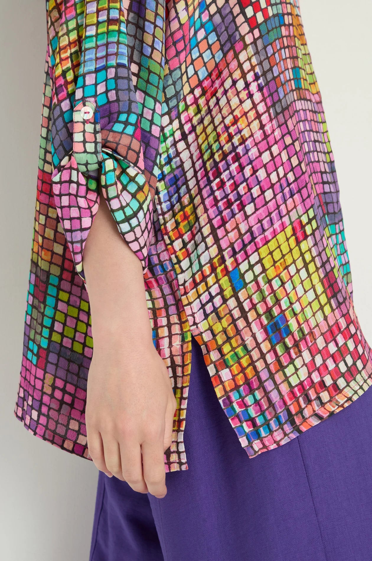 Sahara Multicoloured Glass Tiles Boxy Shirt GRT5892-CGT
