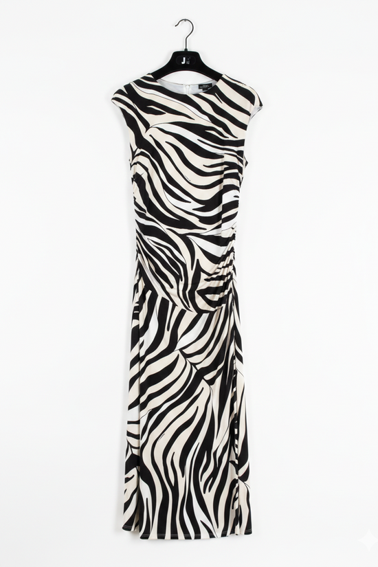 Marella Sport Black Patterned Jersey Midi Dress