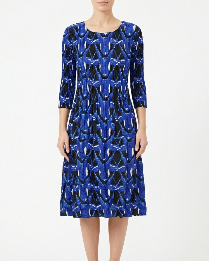 Alquema royal 3/4 sleeve smash pocket dress 