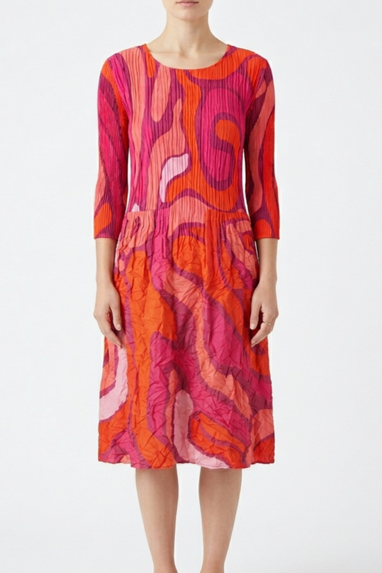 Alquema pink 3/4 sleeve smash pocket dress