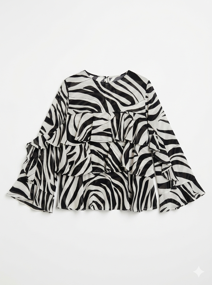 Marella Animal Print Layered Top