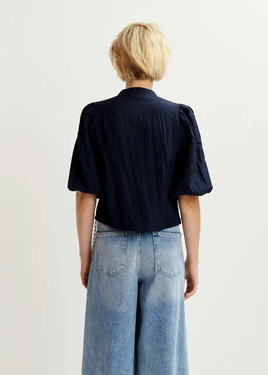Essentiel Antwerp sapphire bead embellished shirt Heartfelt