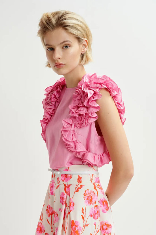 Essentiel Antwerp sleeveless ruffle top Honour