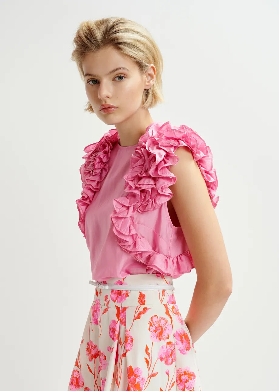 Essentiel Antwerp sleeveless ruffle top Honour