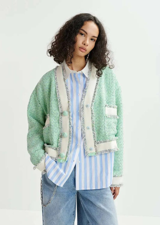Essentiel Antwerp cropped tweed cardigan Hoola