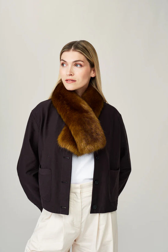 Helen Moore Olive Faux Fur Tippet Scarf