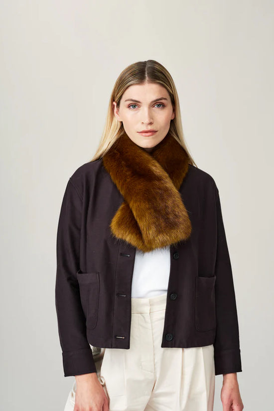 Helen Moore Olive Faux Fur Tippet Scarf