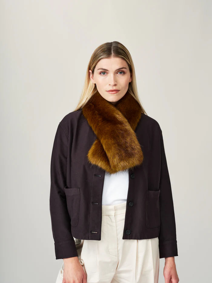 Helen Moore Olive Faux Fur Tippet Scarf