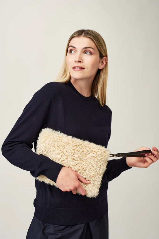 Helen Moore Cream Clutch Bag with Wrist Strap