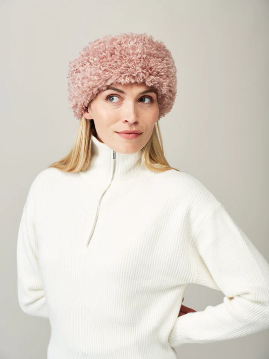 Helen Moore Rose Faux Fur Huff Headband