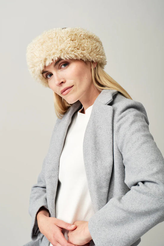 Helen Moore Cream Faux Fur Huff Headband