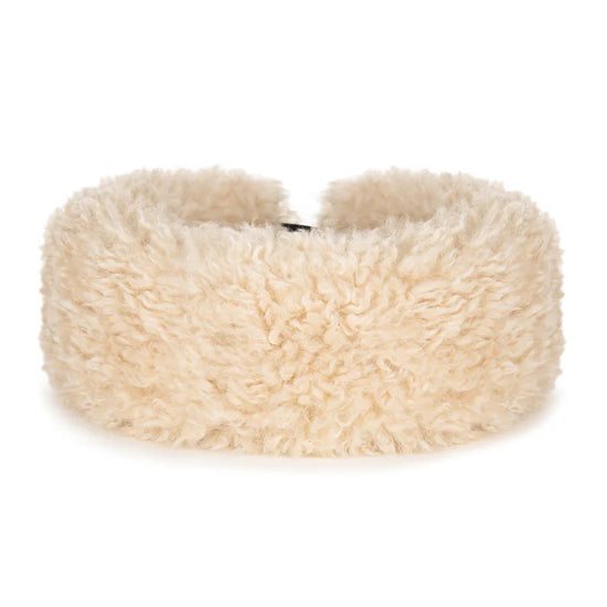 Helen Moore Cream Faux Fur Huff Headband