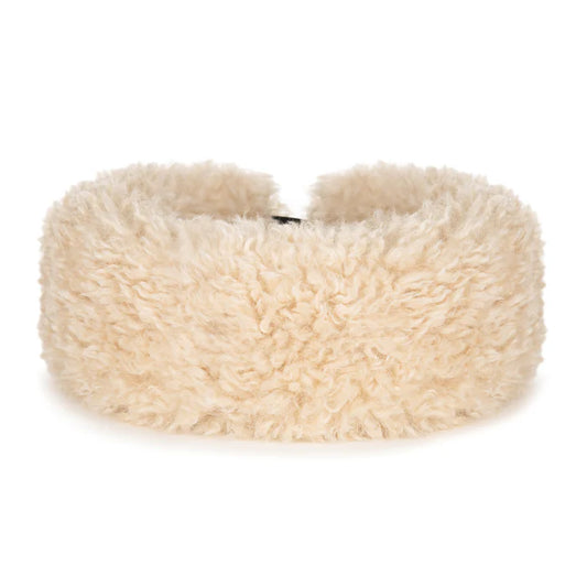 Helen Moore Cream Faux Fur Huff Headband