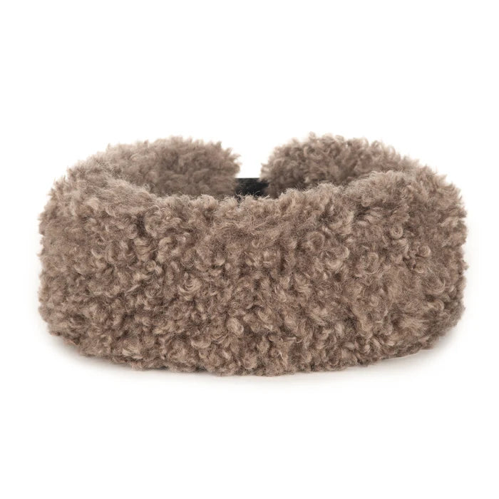 Helen Moore Taupe Faux Fur Huff Headband