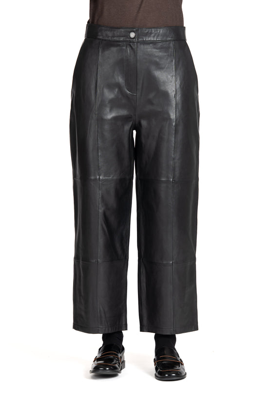 Diana Gallesi Black Wide Leg Cropped Trousers