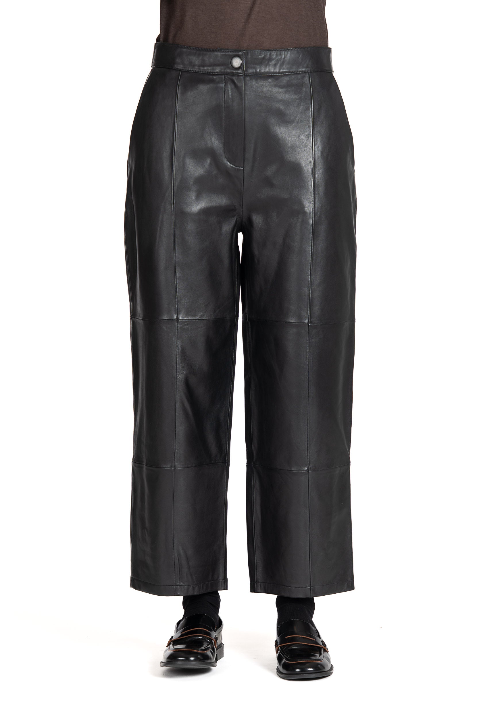 Diana Gallesi Black Wide Leg Cropped Trousers