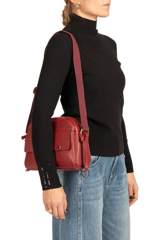 Diana Gallesi Ruby Leather Shoulder Bag with Adjustable Strap