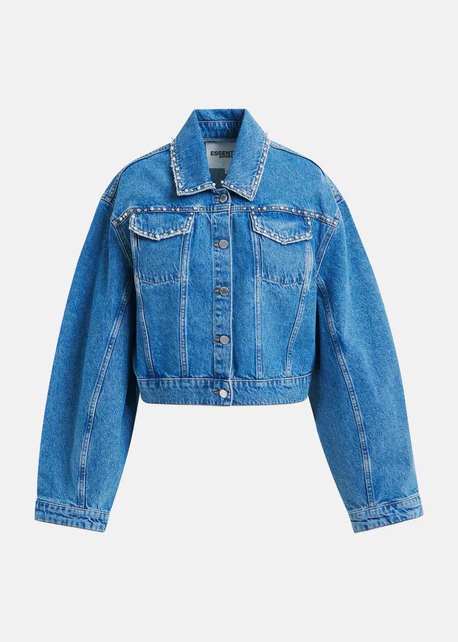 Essentiel Antwerp cropped denim jacket Idolized - Jane Young Essentiel Antwerp cropped denim jacket Idolized - Jane Young