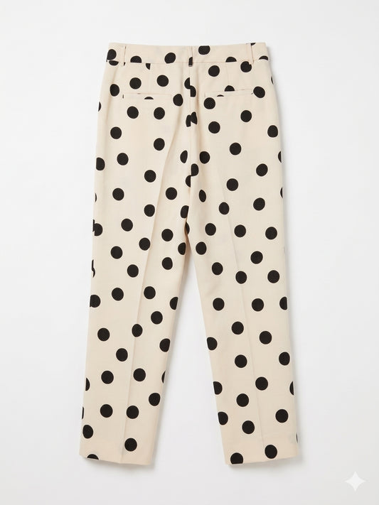 Marella Powder Polka Dot Slim Leg Trousers