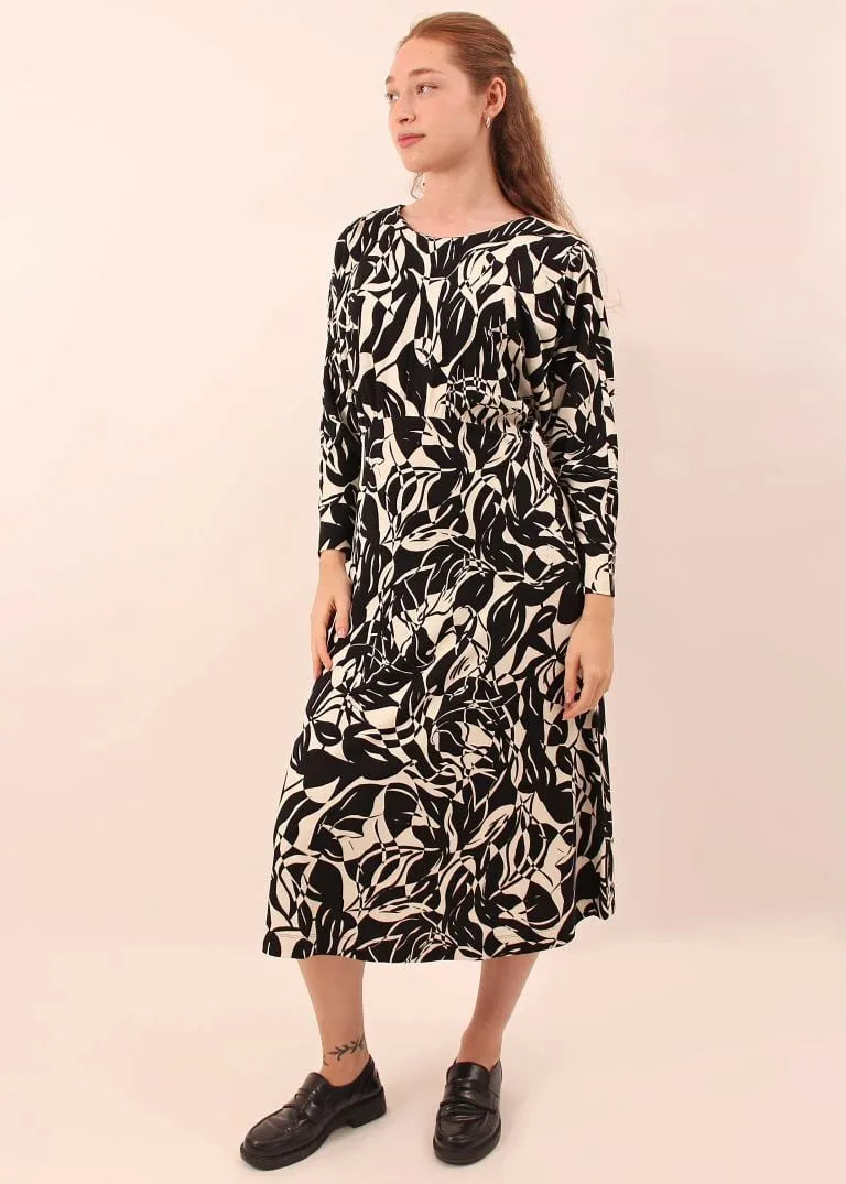 Sani Blu abstract print round neck dress 6176