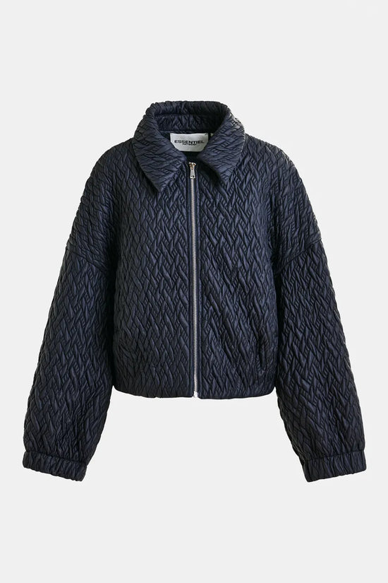 Essentiel Antwerp Navy faux leather bomber jacket Imille
