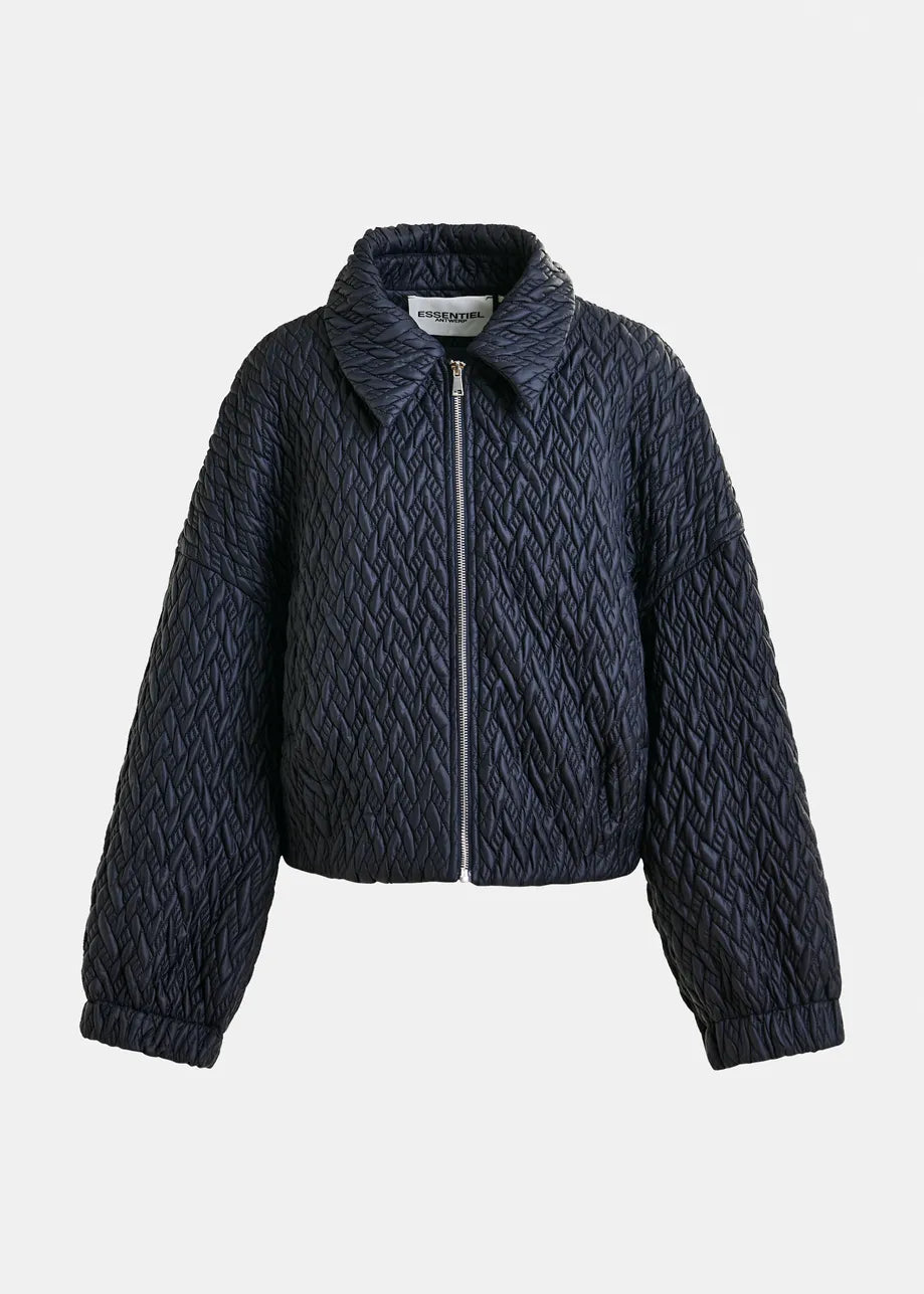 Essentiel Antwerp Navy faux leather bomber jacket Imille