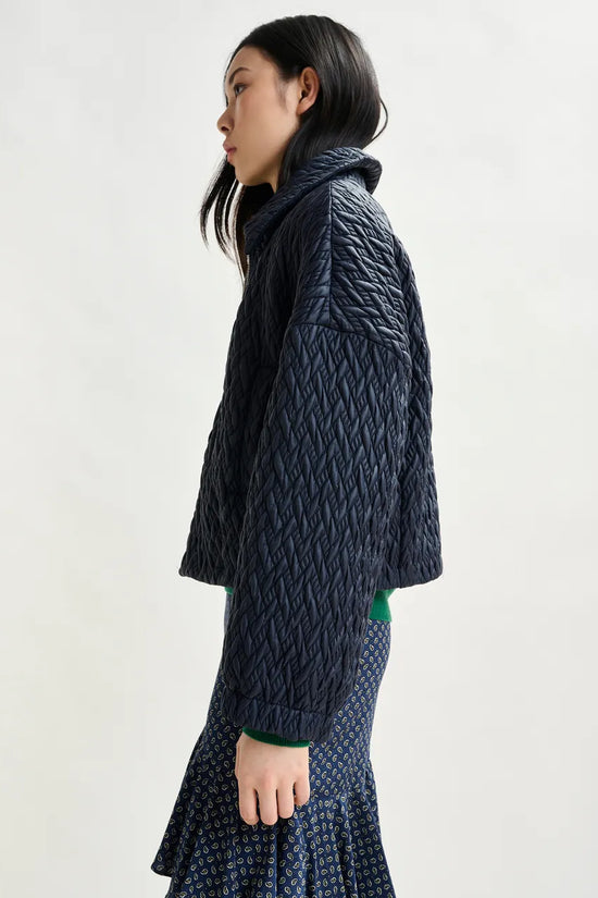 Essentiel Antwerp Navy faux leather bomber jacket Imille