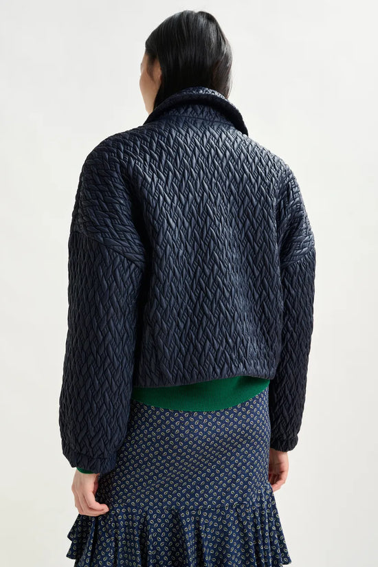 Essentiel Antwerp Navy faux leather bomber jacket Imille
