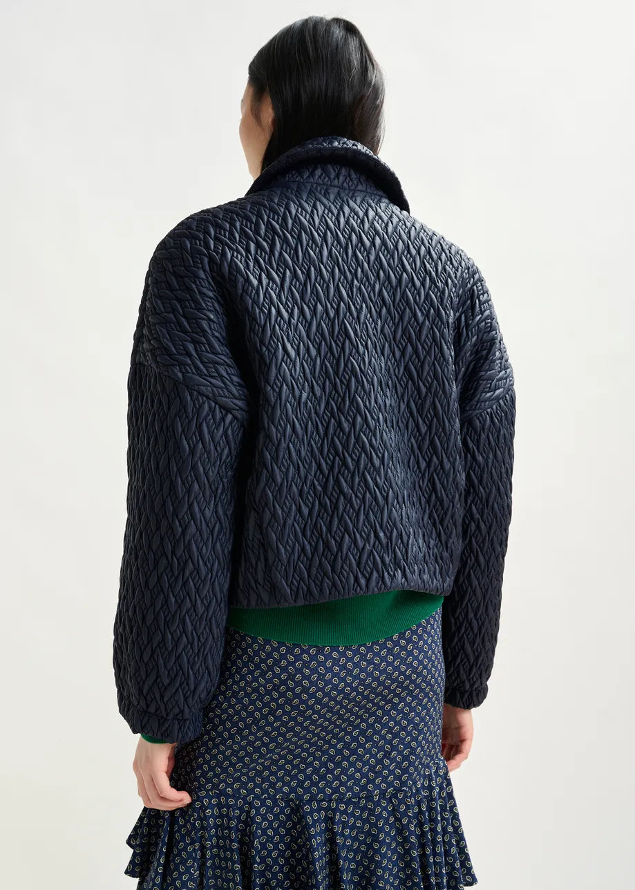 Essentiel Antwerp Navy faux leather bomber jacket Imille