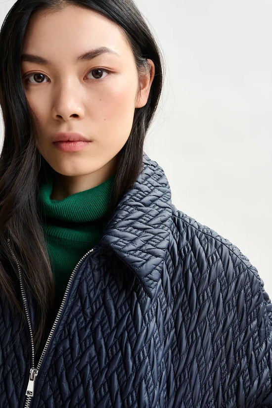Essentiel Antwerp Navy faux leather bomber jacket Imille