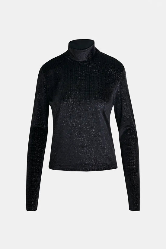 Essentiel Antwerp Black stretch-jersey turtleneck top Indienne
