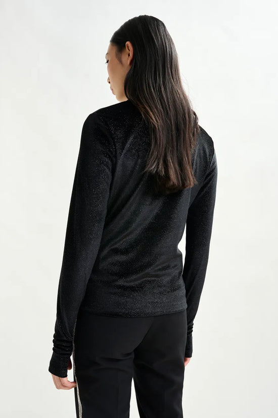 Essentiel Antwerp Black stretch-jersey turtleneck top Indienne