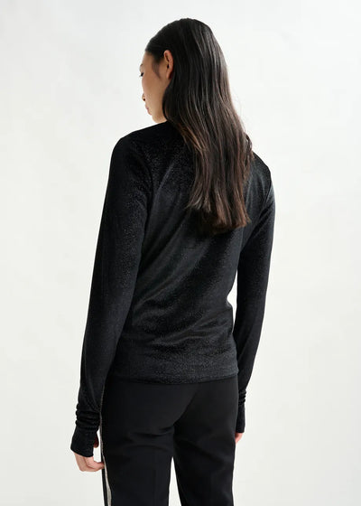 Essentiel Antwerp Black stretch-jersey turtleneck top Indienne