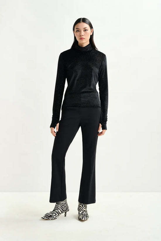 Essentiel Antwerp Black stretch-jersey turtleneck top Indienne