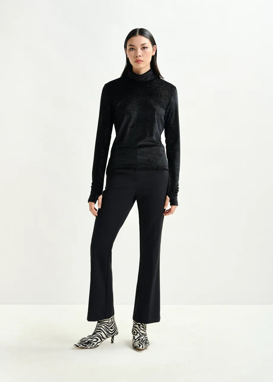 Essentiel Antwerp Black stretch-jersey turtleneck top Indienne