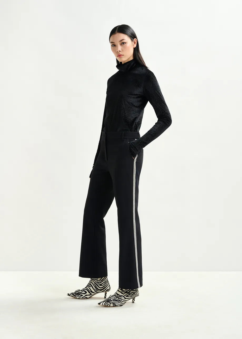 Essentiel Antwerp Black stretch-jersey turtleneck top Indienne