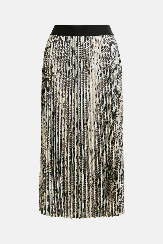 Essentiel Antwerp snake print pleated skirt Indira