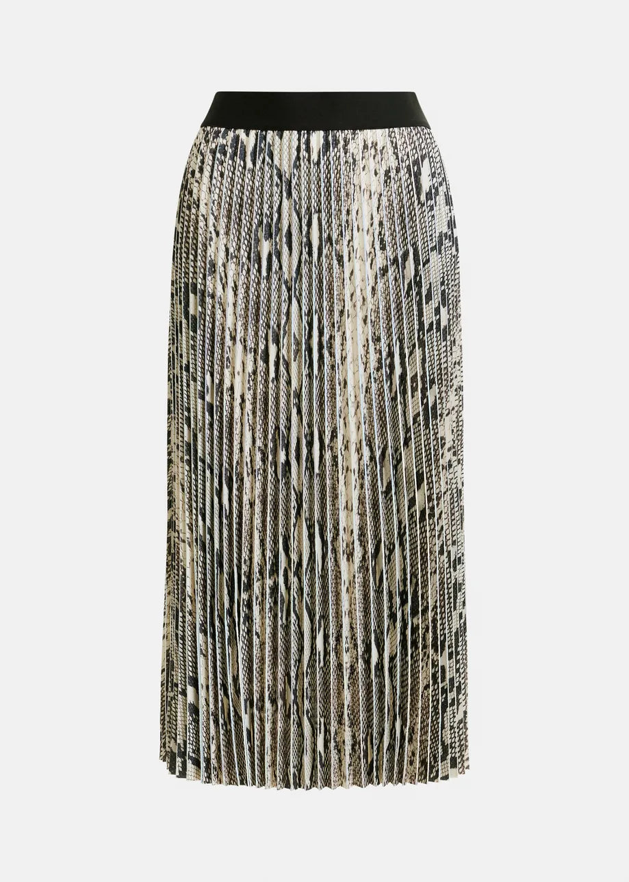 Essentiel Antwerp snake print pleated skirt Indira