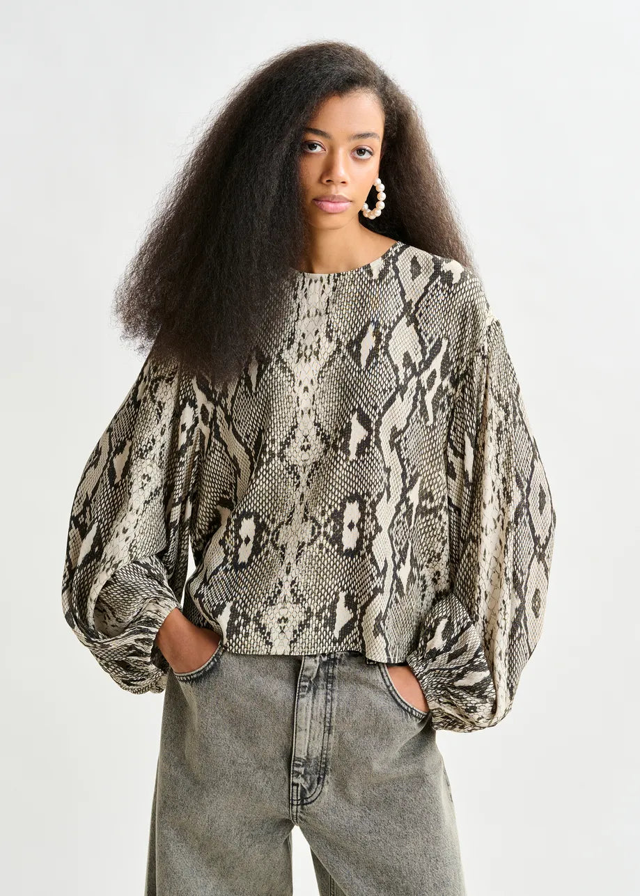 Essentiel Antwerp snake print top Inemy