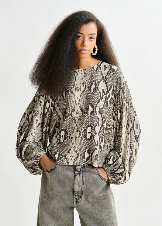 Essentiel Antwerp snake print top Inemy