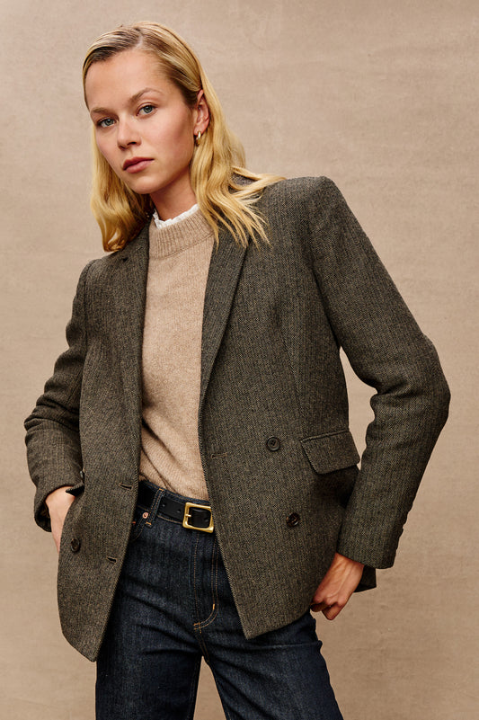 Rails herringbone double breasted jacket Jac
